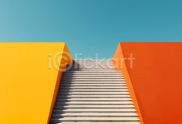 사람없음 JPG 디지털합성 편집이미지 건축물 계단 공간 디자인 모던 백그라운드 심플 하늘