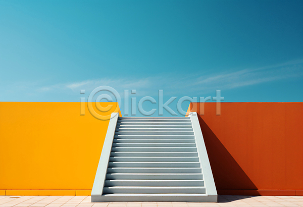 사람없음 JPG 디지털합성 편집이미지 건축물 계단 공간 디자인 모던 백그라운드 심플 하늘