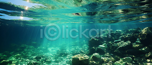 사람없음 JPG 디지털합성 편집이미지 계곡 물 바다 바위(돌) 수중 수중사진 자연 조약돌 풍경(경치)