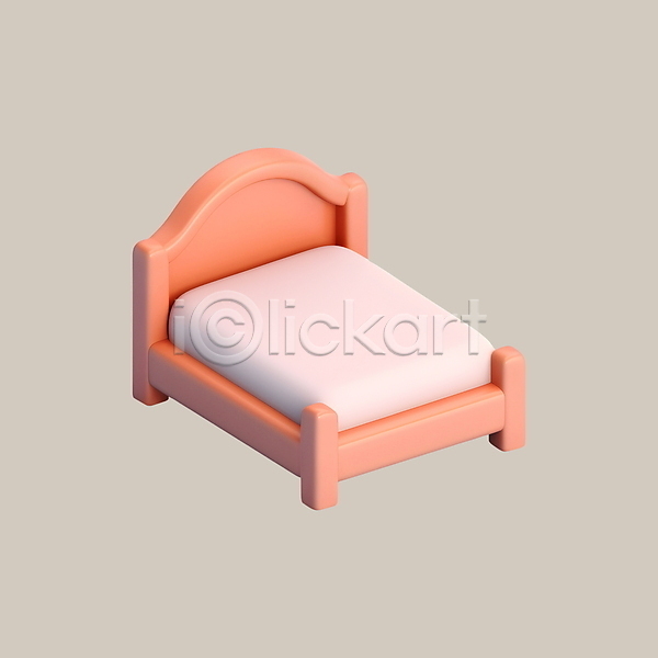 사람없음 3D PSD 디지털합성 아이콘 분홍색 여행 침대 휴가