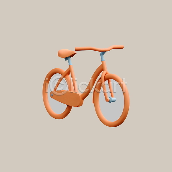 사람없음 3D PSD 디지털합성 아이콘 여행 자전거 주황색 휴가
