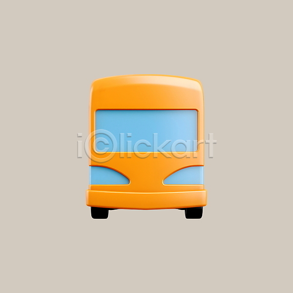 사람없음 3D PSD 디지털합성 아이콘 버스 여행 주황색 휴가