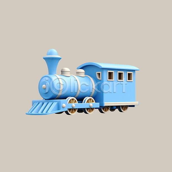 사람없음 3D PSD 디지털합성 아이콘 기차 여행 하늘색 휴가