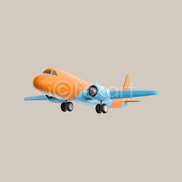 사람없음 3D PSD 디지털합성 아이콘 비행기 여행 주황색 휴가