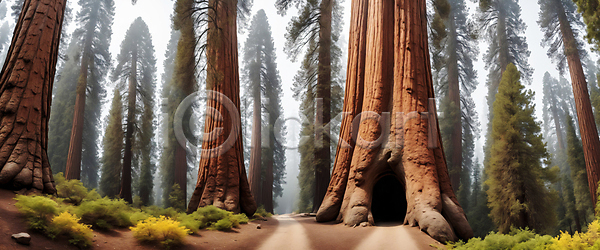사람없음 JPG 디지털합성 편집이미지 나무 메타세콰이어 메타세콰이어길 숲 숲길 자연 풍경(경치)