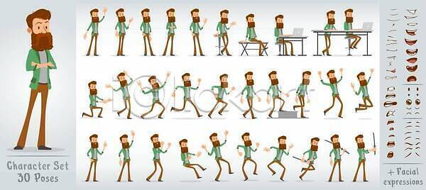 분노 평화 피곤 행복 휴식 남자 사람 소년 EPS 일러스트 해외이미지 걷기 고립 공책 그림자 노트북 달리기 만화 벡터 비즈니스 사인 세트 수염 스타일 싸움 앉기 얼굴 외침 일러캐릭터 작업 재킷 점프 춤 캐릭터 콧수염 표현 플랫 해외202310 해외일러스트 힙스터