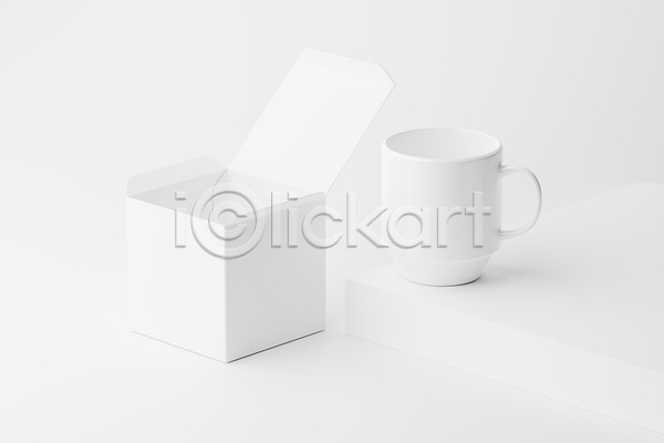 사람없음 3D JPG 포토 해외이미지 머그컵 목업 상자 심플 오브젝트 패키지 해외202310 흰색