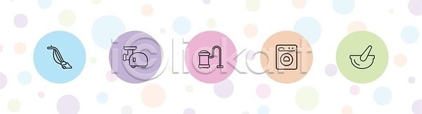 사람없음 EPS 일러스트 해외이미지 분쇄기 세탁기 엘리먼트 원형 절구 절구방아 청소기 해외202310 해외일러스트