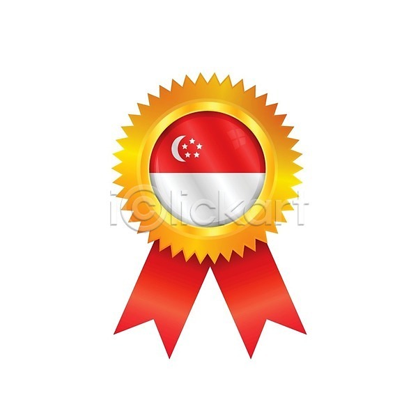 경쟁 사람없음 EPS 아이콘 일러스트 해외이미지 광택 깃발 라벨 리본 메달 배너 배지 빨간색 상패 세계 심볼 싱가폴 아시아 트로피 해외202004 흰색