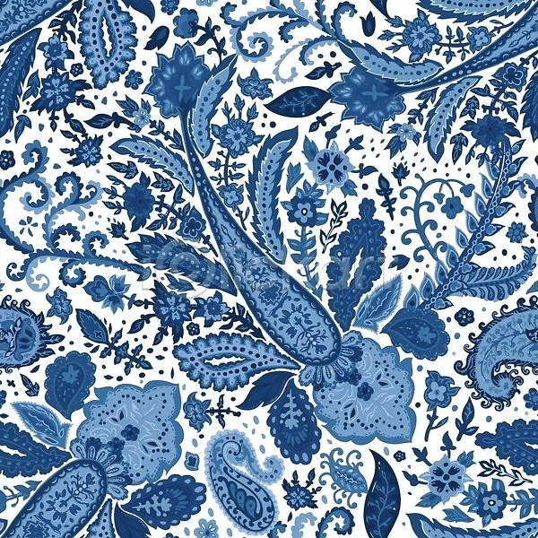 빈티지 사람없음 EPS 일러스트 해외이미지 꽃무늬 백그라운드 복고 잎 파란색 패턴 해외202310