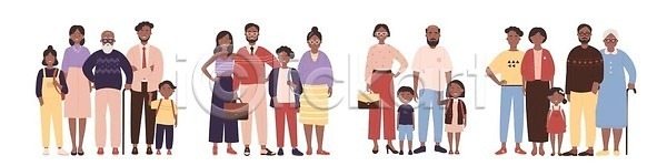 함께함 행복 사람 성인 아기 어린이 인종 EPS 일러스트 해외이미지 가득함 가족 검은색 고립 그룹 남편 디자인 만화 벡터 브라질사람 서기 세대 세트 손주 아내 아빠 엄마 옛날 일러캐릭터 조부모 캐릭터 커플 컨셉 포옹 플랫 학생 할머니 해외202310 해외일러스트 흰색
