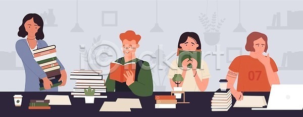 체험 함께함 사람 어린이 EPS 일러스트 해외이미지 골 과학 교과서 교실 교육 대학교 독서 디자인 만화 백그라운드 벡터 서비스 수업 스터디 시험 쌓기 앉기 업무 일러캐릭터 읽기 작업 잡기 책 책상 캐릭터 커피 탁자 표현 플랫 학교 학생 학습 해외202310 해외일러스트 헬프