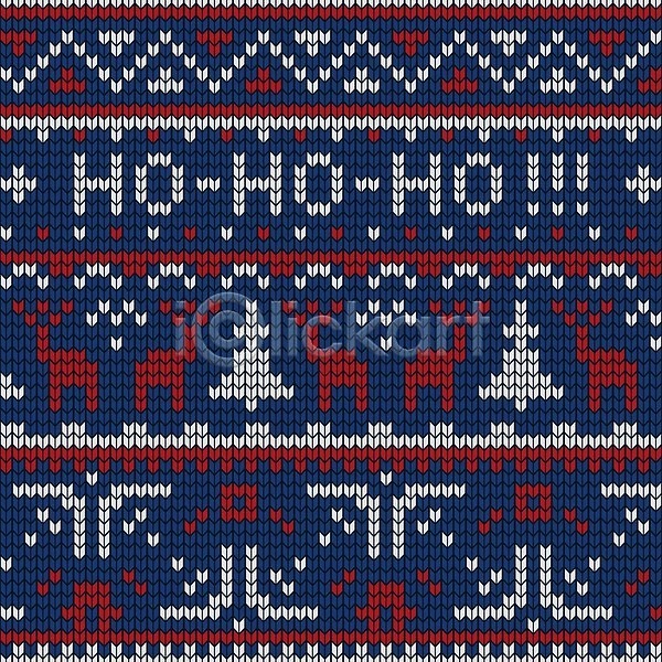 사람없음 EPS 일러스트 해외이미지 남색 노르딕(디자인) 디자인 뜨개질 루돌프 크리스마스트리 패턴 해외202310
