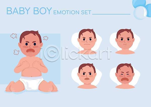 분노 남자 남자아기만 아기 여러명 해외이미지 기저귀 얼굴 인물캐릭터 전신 찡그림 해외202310