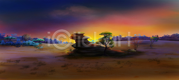 뜨거움 사람없음 JPG 일러스트 포토 해외이미지 그림 나무 노란색 디자인 만화 모래 모래사장 바위 백그라운드 뷰티 사막 사바나 사파리 스케치 아카시아 야간 야외 어둠 여름 여행 일몰 자연 파노라마 풍경 하늘 해외202310 해외일러스트