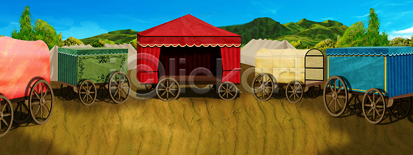 사람없음 JPG 일러스트 포토 해외이미지 공연 광대 그림 디자인 마을 만화 백그라운드 서커스 쇼 스케치 야외 여행 예술가 장면 카트 해외202310 해외일러스트 휴가