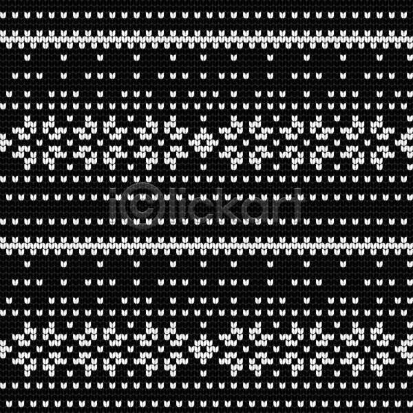 사람없음 EPS 일러스트 해외이미지 검은색 겨울 노르딕(디자인) 눈꽃 디자인 뜨개질 패턴 해외202310