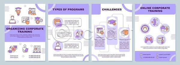 사람없음 EPS 일러스트 해외이미지 교육 보라색 비즈니스 세트 팜플렛 해외202310 해외일러스트 회사
