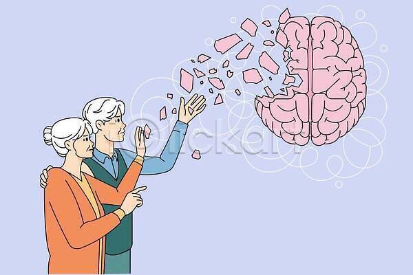 사람 EPS 일러스트 해외이미지 건강 그림 노화 뇌 돌봄 마음 문제 벡터 생각 손상 약 옛날 윤곽 은퇴 적자 조부모 지능 질병 치료 치매 테라피 트러블 해외202310 해외일러스트 환자