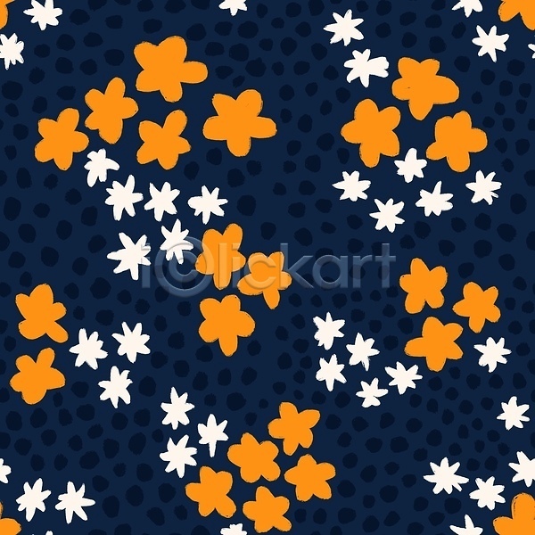 빈티지 사람없음 JPG 포토 해외이미지 꽃무늬 남색 복고 주황색 패턴