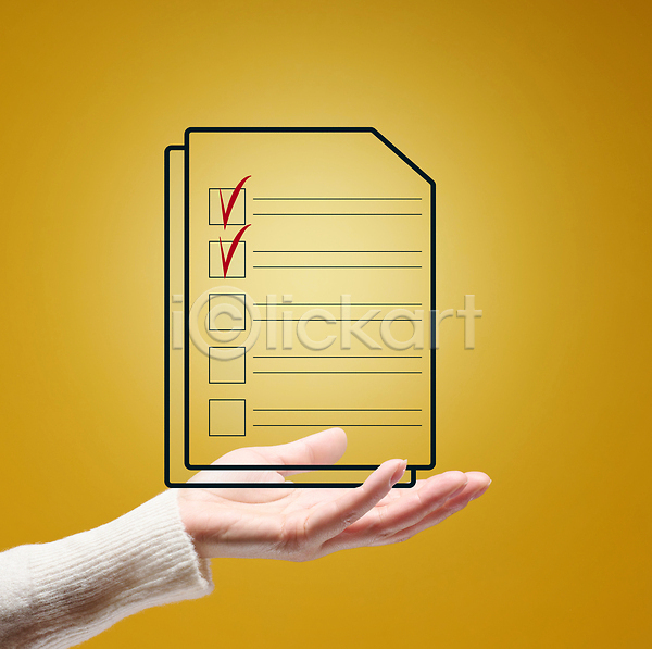 JPG 포토 해외이미지 무료이미지 문서 비즈니스 상자 손 체크리스트 해외202310 해외포토