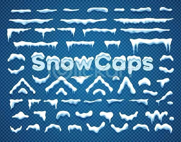추위 사람없음 EPS 아이콘 일러스트 해외이미지 고드름 눈(날씨) 쌓기 얼음 장식 타이포그라피 파란색