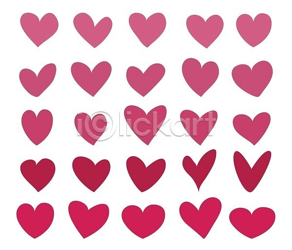 사랑 사람없음 EPS 일러스트 해외이미지 다양 분홍색 빨간색 세트 스티커 종류 하트 해외202310