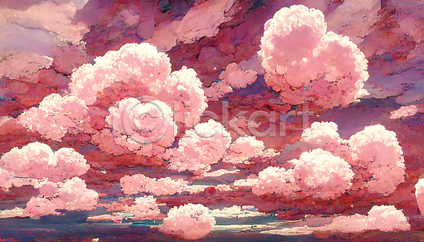 사람없음 JPG 포토 해외이미지 공상 구름(자연) 몽환 백그라운드 분홍색 컬러풀 판타지 풍경(경치) 하늘 해외202310