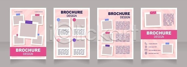 사람없음 EPS 일러스트 해외이미지 메모지 분홍색 뷰티 비즈니스 세트 알림 팜플렛 해외202310 해외일러스트