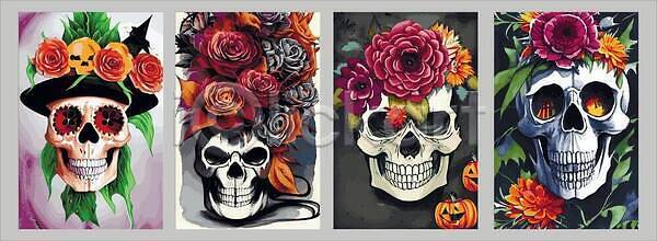 새로움 화려 사람 EPS 일러스트 해외이미지 계절 고딕 골격 국경 그림 꽃 꽃다발 꽃무늬 나뭇가지 동물 디자인 머리 미술 백그라운드 벡터 복고 빅토리아 서쪽 수확 식물 심볼 업무 엘리먼트 옛날 유행 장식 죽음 치아 할로윈 해골모형 해외202310 해외일러스트 호박 휴가