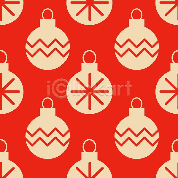 빈티지 사람없음 EPS 일러스트 해외이미지 빨간색 오너먼트 크리스마스 패턴 패턴백그라운드 해외202310