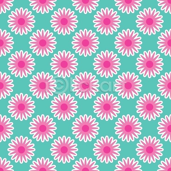 빈티지 사람없음 EPS 일러스트 해외이미지 꽃무늬 복고 분홍색 청록색 패턴 해외202310