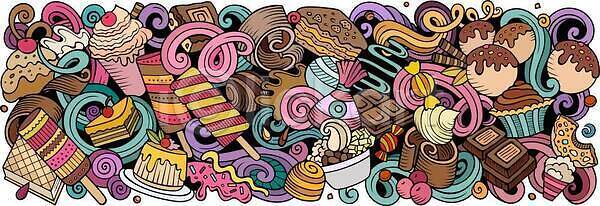 기쁨 달콤 행복 EPS 일러스트 해외이미지 과자 구성 그래피티 낙서 도넛 디자인 디저트 막대사탕 만화 맛 맛있는 머핀 배너 벽지 빵집 사탕 아이스크림 여러개 엽서 오브젝트 와플 음식 장식 잼 줄무늬 초콜릿 캐러멜 컬러풀 컵케이크 케이크 크림 페스츄리 푸딩 해외202310 해외일러스트 헤딩