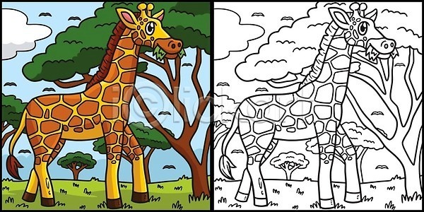 어린이 EPS 일러스트 해외이미지 걸음마 교육 그래픽 그림 기린 낙서 동물 동물원 디자인 만화 미술 백그라운드 벡터 사파리 색칠공부 선 손그림 야생동물 유치원 윤곽 일러캐릭터 점 책 캐릭터 컬러 컬러풀 클립아트 페이지 포유류 학교 해외202310 해외일러스트