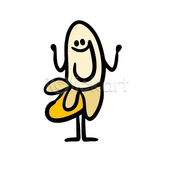 기쁨 EPS 일러스트 해외이미지 다리(신체부위) 바나나 심플 전신 캐릭터 팔 표정 해외202310