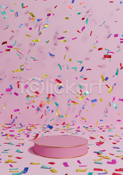 축하 사람없음 JPG 포토 해외이미지 공간 꽃가루 백그라운드 분홍색 원형 파티 포디움 해외202310