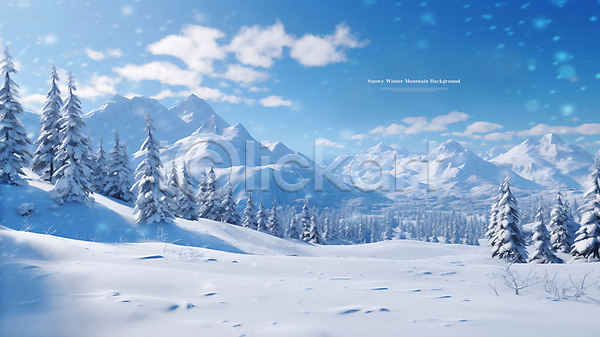 사람없음 PSD 편집이미지 겨울 구름(자연) 나무 눈(날씨) 눈내림 눈덮임 맑음 백그라운드 설산 설원 풍경(경치) 하늘 하늘색
