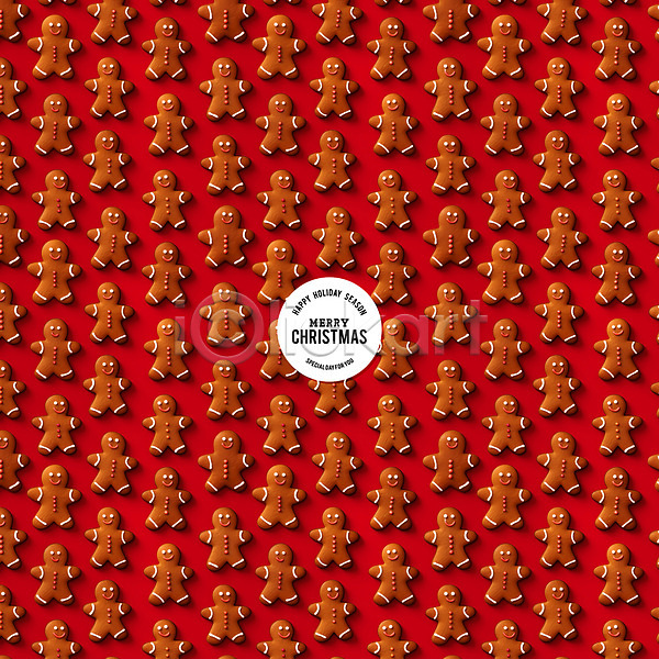 사람없음 PSD 편집이미지 백그라운드 빨간색 진저맨 진저쿠키 크리스마스 패턴