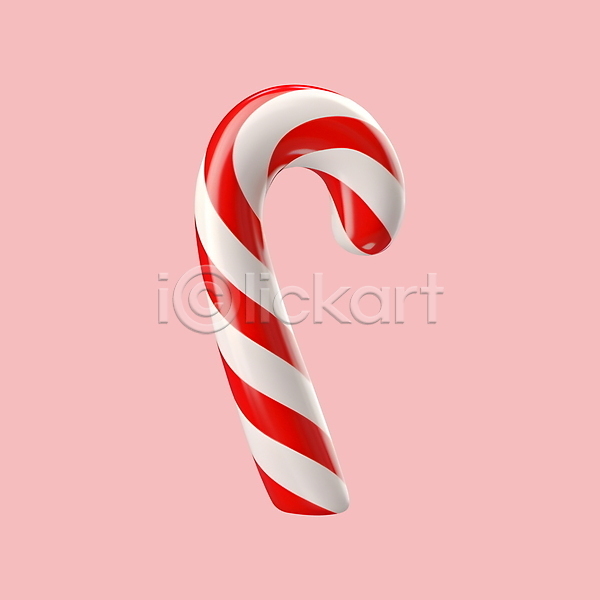 사람없음 3D 3D아이콘 PSD 디지털합성 아이콘 겨울 빨간색 지팡이사탕 크리스마스