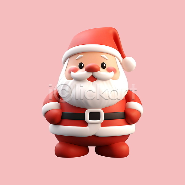 남자 노년 노인남자한명만 한명 3D 3D아이콘 PSD 디지털합성 아이콘 겨울 빨간색 산타클로스 전신 크리스마스