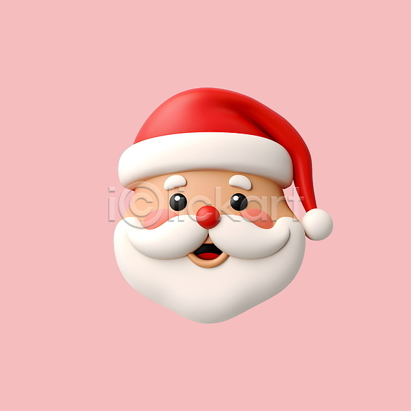 남자 노년 노인남자한명만 한명 3D 3D아이콘 PSD 디지털합성 아이콘 겨울 빨간색 산타클로스 얼굴 크리스마스