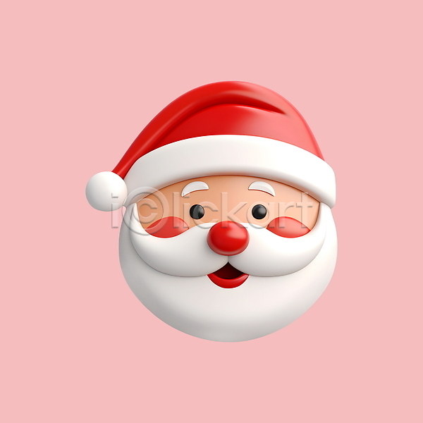 남자 노년 노인남자한명만 한명 3D 3D아이콘 PSD 디지털합성 아이콘 겨울 빨간색 산타클로스 얼굴 크리스마스