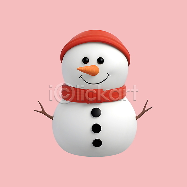 사람없음 3D 3D아이콘 PSD 디지털합성 아이콘 겨울 나뭇가지 눈사람 단추 모자(잡화) 목도리 크리스마스 흰색