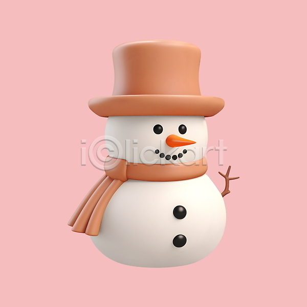 사람없음 3D 3D아이콘 PSD 디지털합성 아이콘 겨울 나뭇가지 눈사람 단추 모자(잡화) 목도리 주황색 크리스마스 흰색
