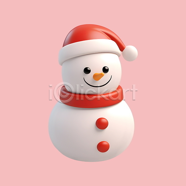 사람없음 3D 3D아이콘 PSD 디지털합성 아이콘 겨울 눈사람 단추 목도리 산타모자 크리스마스 흰색