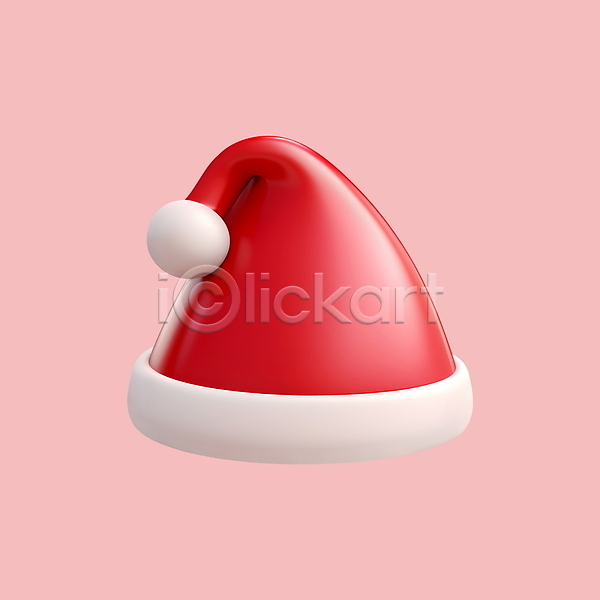 사람없음 3D 3D아이콘 PSD 디지털합성 아이콘 겨울 빨간색 산타모자 크리스마스