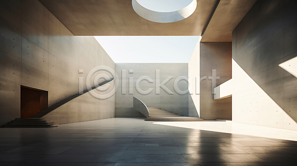 사람없음 JPG 디지털합성 편집이미지 건축 계단 공간 디자인 모던 미술관 박물관 백그라운드 비어있는 인테리어 전시회 햇빛