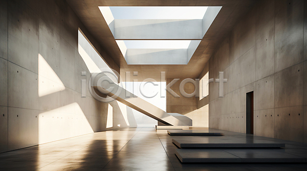 사람없음 JPG 디지털합성 편집이미지 건축 계단 공간 디자인 모던 미술관 박물관 백그라운드 비어있는 인테리어 전시회 햇빛