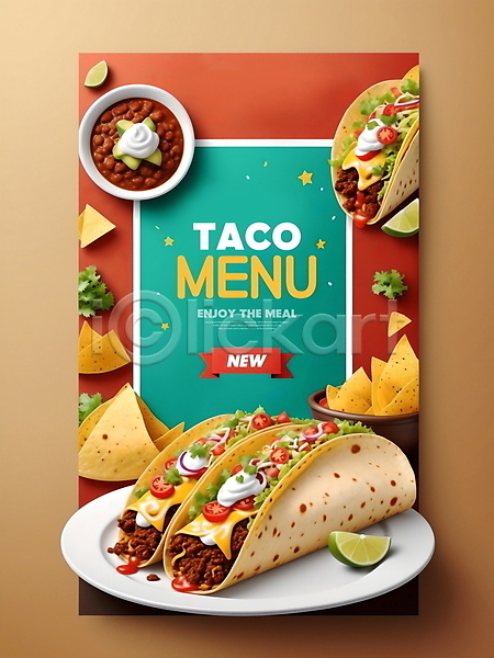 사람없음 PSD 디지털합성 편집이미지 라임 리본 메뉴 메뉴판 멕시코음식 소스(음식) 영어 접시 타이포그라피 타코 편집소스