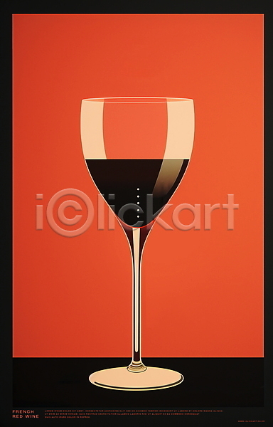 사람없음 PSD 일러스트 검은색 디자인 미니멀 빨간색 와인 와인잔 포스터